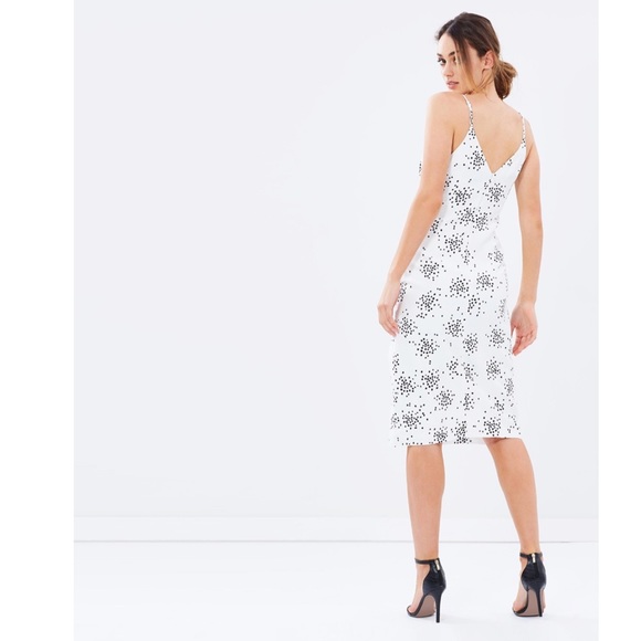 NWT C/MEO COLLECTIVE INTERRUPT White DRESS in polka dot confetti print size M - Picture 3 of 16